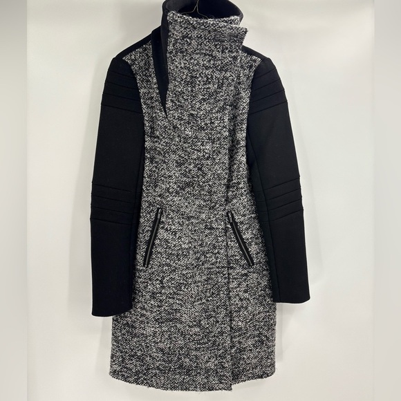 Diane von Furstenberg DVF Lulu Wool blend Boucle Long Coat Gray Black Women’s 0 - Picture 6 of 16